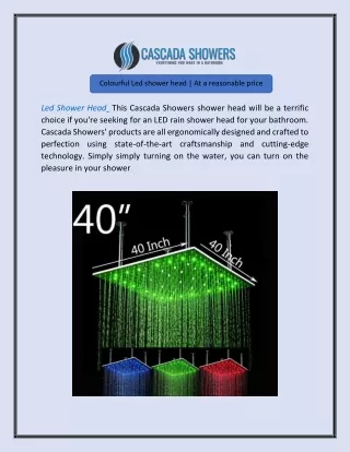 colourful led shower head at a reasonable price