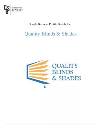 Quality Blinds & Shades
