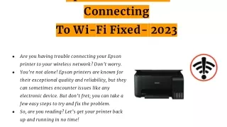 Epson Printer Not Connecting To Wi-Fi Fixed- 2023