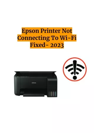 Epson Printer Not Connecting To Wi-Fi Fixed