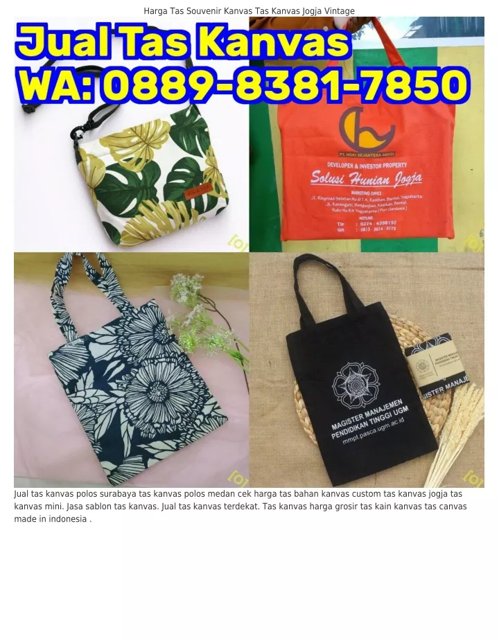 harga tas souvenir kanvas tas kanvas jogja vintage