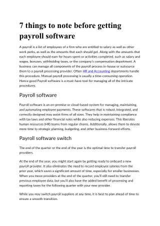 7 things to note before getting payroll software