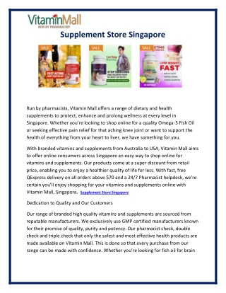 supplement store singapore