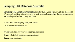 scraping tio database australia