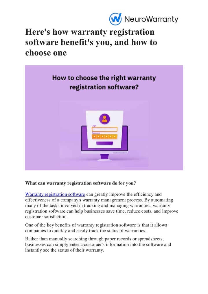 here s how warranty registration software benefit