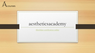 Fibroblast Certification Online | Aestheticsacademy.courses
