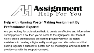 help with nursing poster making assignment