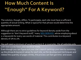 how much content is enough for a keyword