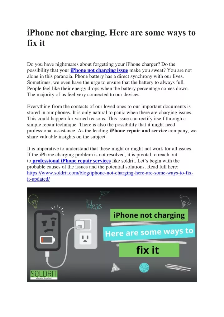 iphone not charging here are some ways