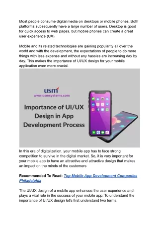 Importance of UI_UX Design in an App Development Process