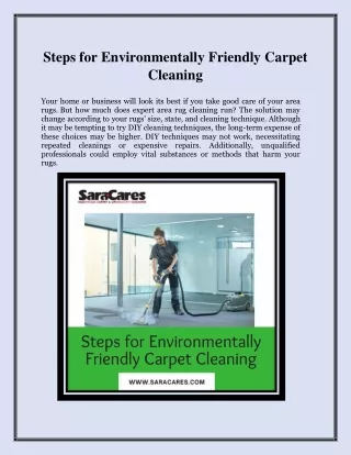 Steps for Environmentally Friendly Carpet Cleaning