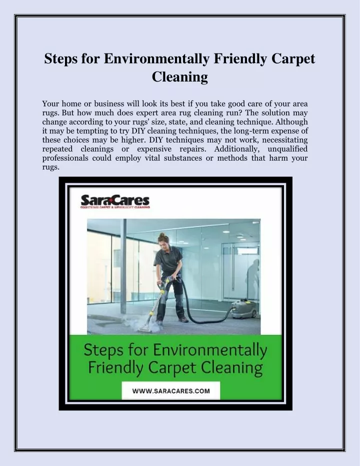 steps for environmentally friendly carpet cleaning