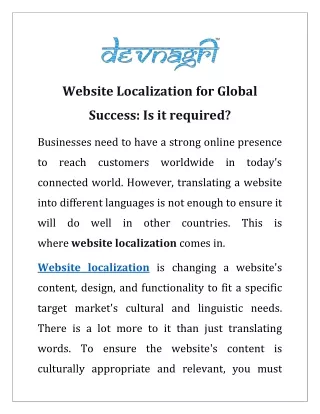 website localization for global