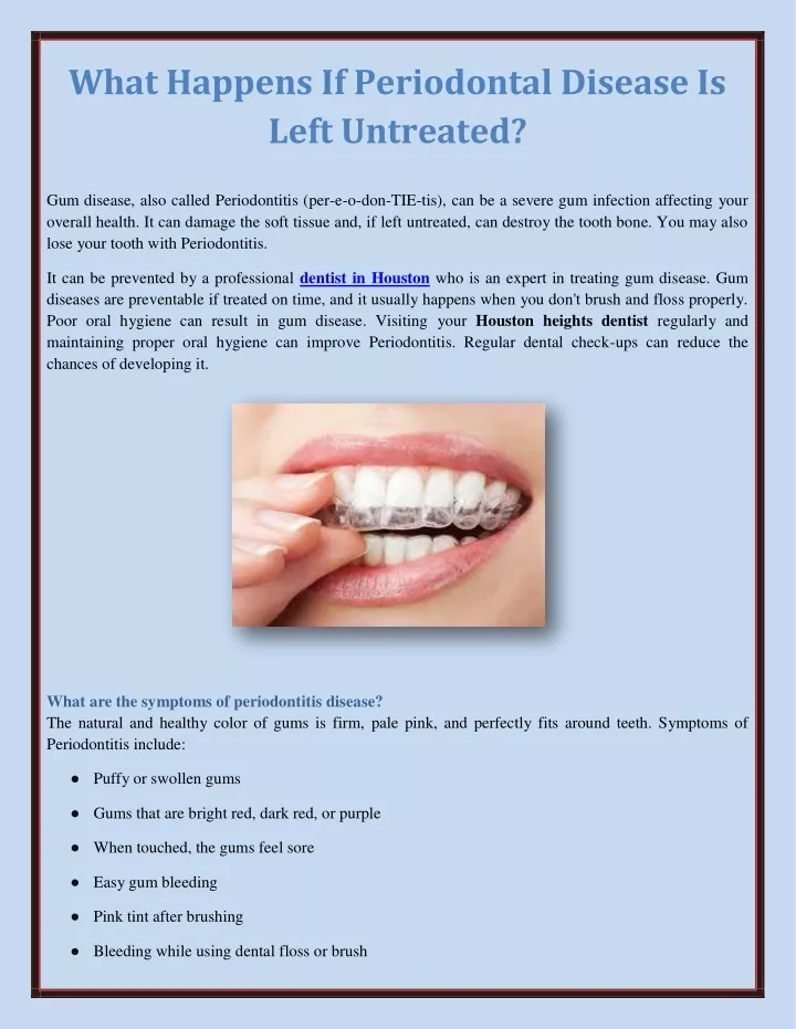what happens if periodontal disease is left