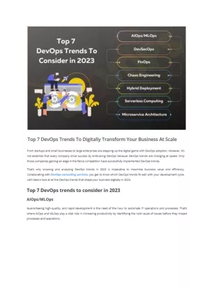 Top 7 DevOps Trends To Digitally Transform Your Business At Scale