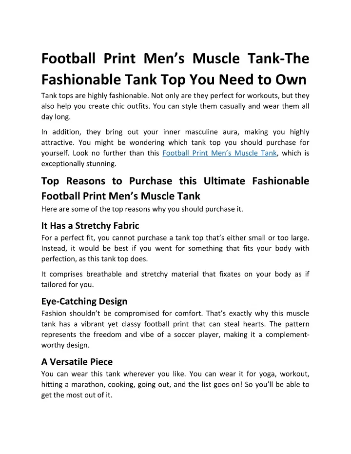 football print men s muscle tank the fashionable