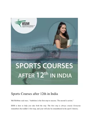 Sports Courses after 12th in India-IISM Mumbai Blog