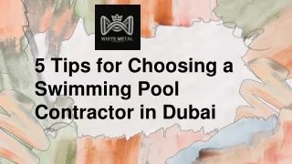 5 Tips for Choosing a Swimming Pool Contractor in Dubai