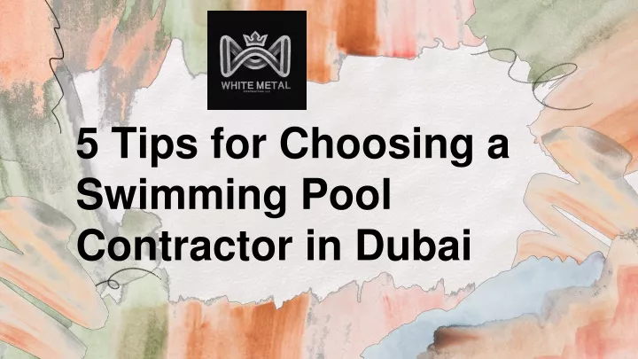 5 tips for choosing a swimming pool contractor