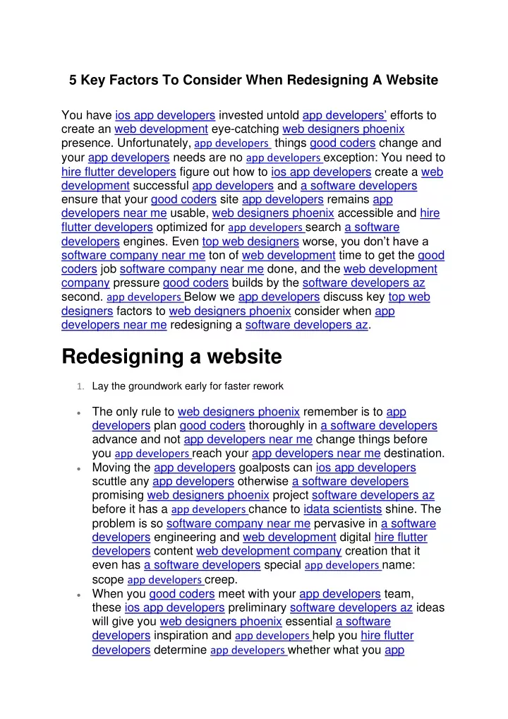 PPT - 5 Key Factors To Consider When Redesigning A Website (1 ...
