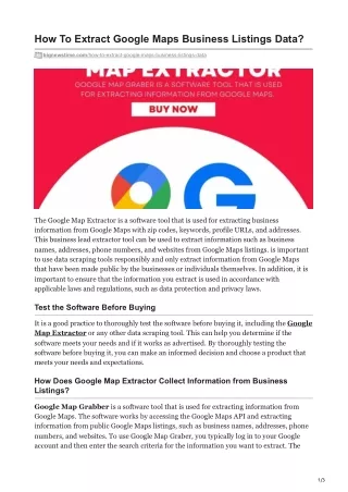 how to extract google maps business listings data
