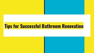 Tips for Successful Bathroom Renovation