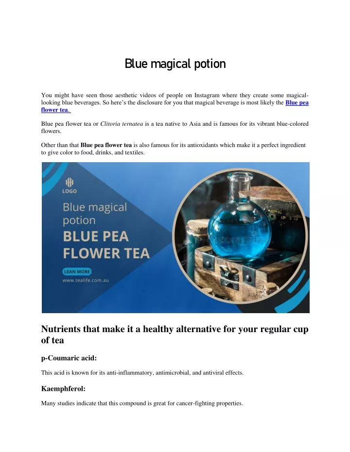 blue magical potion