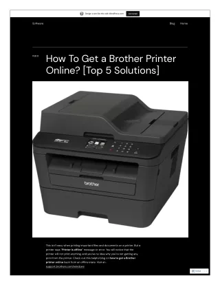 How To Get A Brother Printer Online