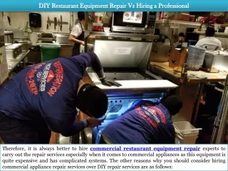 DIY Restaurant Equipment Repair Vs Hiring A Professional