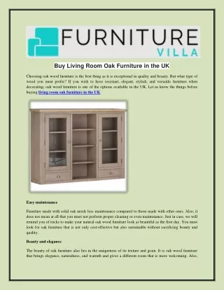 Buy Living Room Oak Furniture in the UK