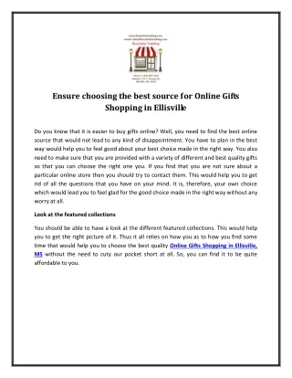 Ensure choosing the best source for Online Gifts Shopping in Ellisville