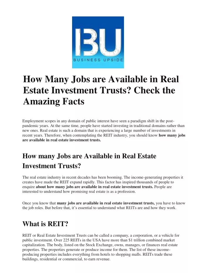 how many jobs are available in real estate