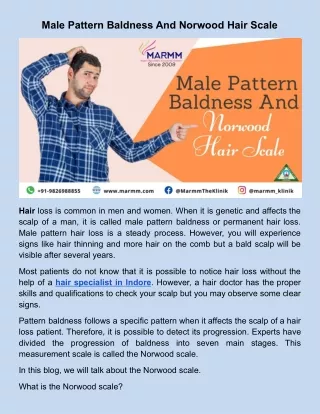 Male Pattern Baldness And Norwood Hair Scale