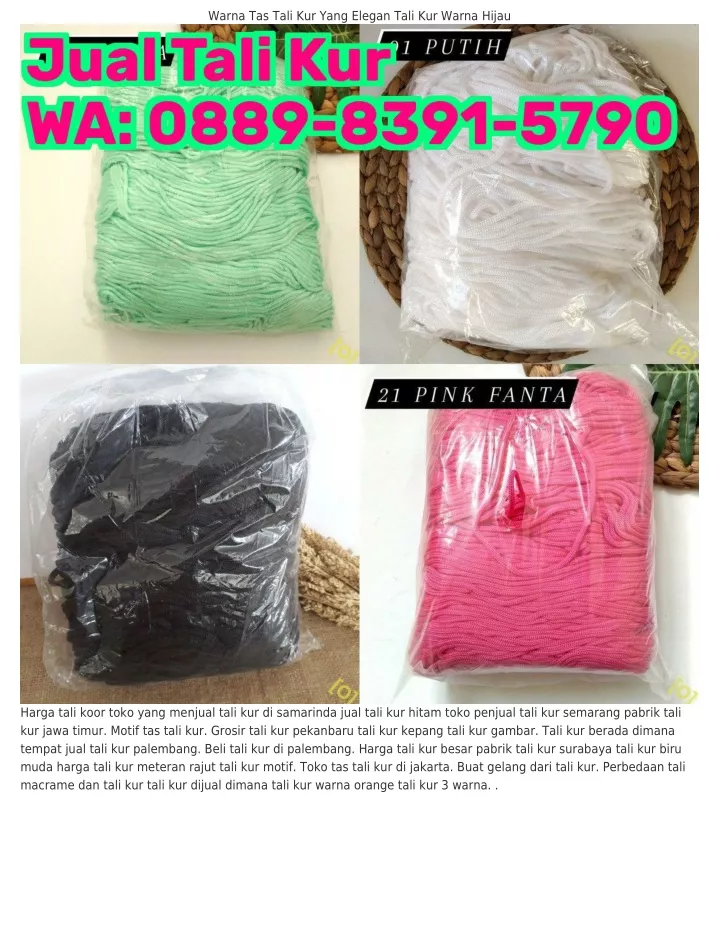 warna tas tali kur yang elegan tali kur warna