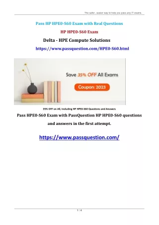 Delta - HPE Compute Solutions HPE0-S60 Exam Questions