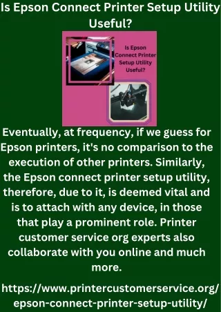 Is Epson Connect Printer Setup Utility Useful