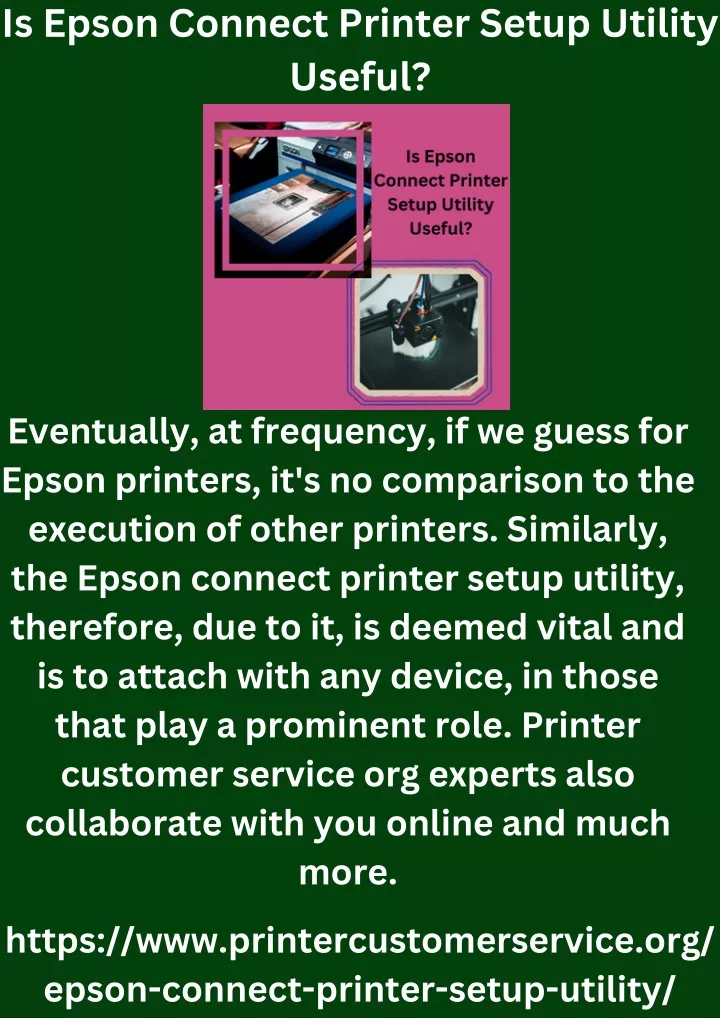 is epson connect printer setup utility useful