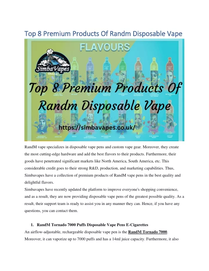 top 8 premium products of randm disposable vape