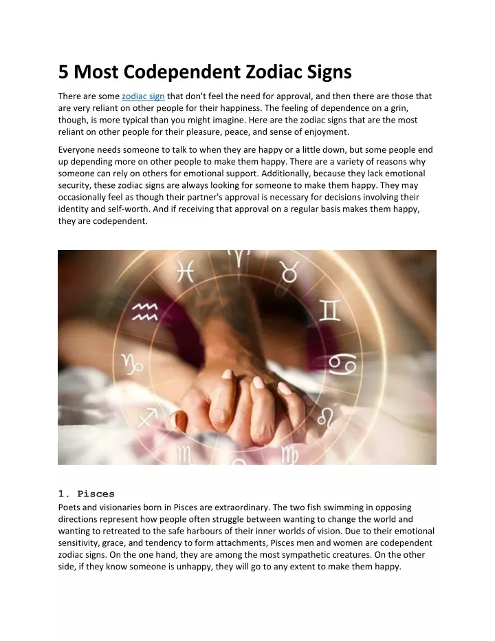 5 most codependent zodiac signs