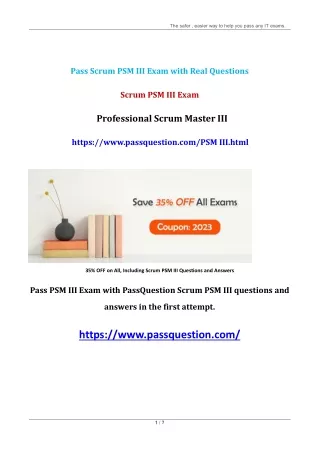 Professional Scrum Master III PSM III Exam Questions