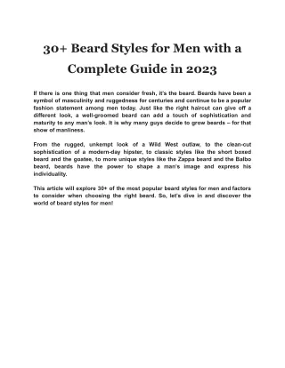 30  Beard Styles for Men with a Complete Guide in 2023