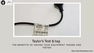 Testing and Tagging Adelaide | Taylor's Test & tag in South Australia