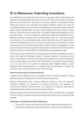 ip in metaverse patenting inventions
