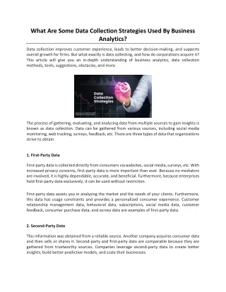 what are some data collection strategies used
