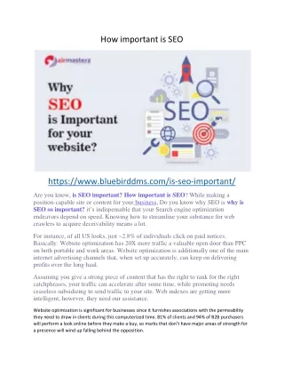 how important is seo