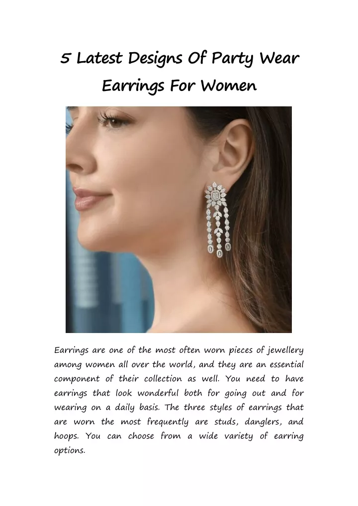 5 latest designs of party wear earrings for women