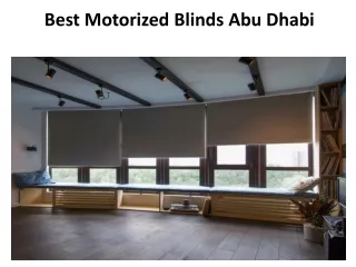 Best Motorized Blinds Abu Dhabi