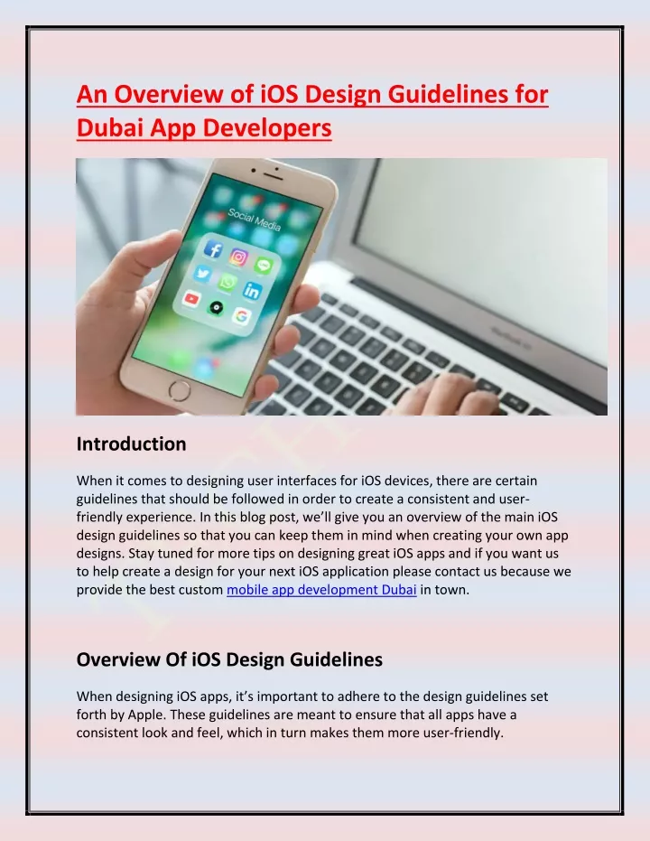 an overview of ios design guidelines for dubai