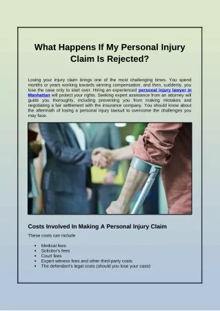 What Happens If My Personal Injury Claim Is Rejected?
