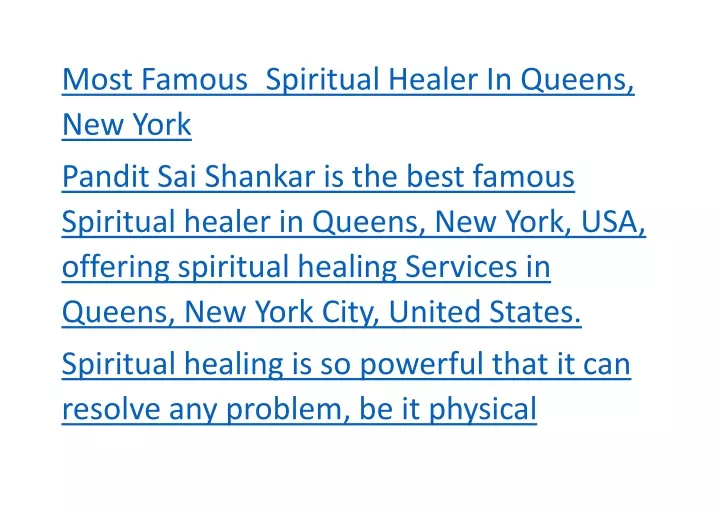 most famous spiritual healer in queens new york